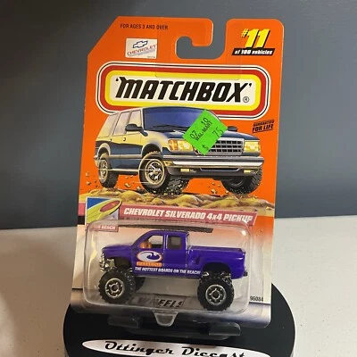 ** Matchbox To The Beach #11 Chevrolet Silverado camioneta 4x4 púrpura diecast 1:64 Foto 1 de 4