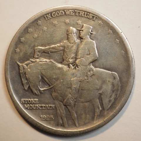 1925 STONE MOUNTAIN SILVER COMMEMORATIVE HALF DOLLAR - FREE SHIPPING! A3988 Cover