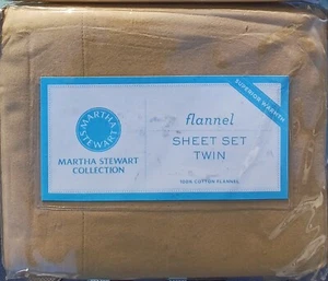 Martha Stewart Collection Solid Flannel Twin Sheet Set - Savannah - Picture 1 of 7