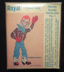 1950 Royal Dessert Pudding Howdy Doody #1  COMP UNOPENED BOX BLUE var NICE! - Picture 1 of 4