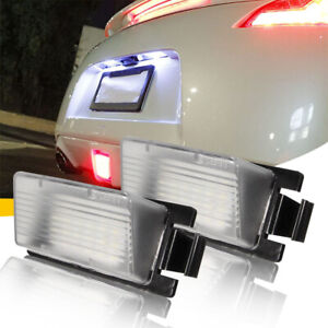 SET LED License Plate Light Lamp For Nissan 350Z 370Z GT-R G35 G37 SENTRA White