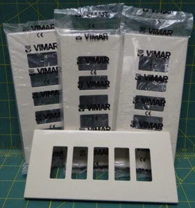 *Lot of 4* Vimar 8639 5-Hole Ivory/Cream Switch Cover Plates Marine Boat - Picture 1 of 5