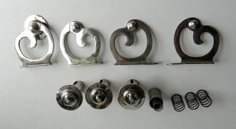 Original Vintage ca1910 Towel Bar Ends Nickeled Brass Arts & Crafts Nouveau Cover