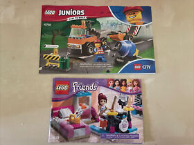 Lot of 2 Lego City Friends Instruction Manual Only 10750 3939