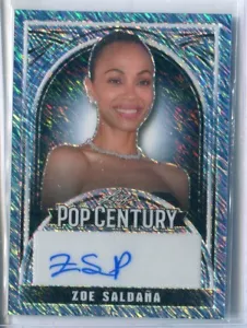 2024 Hoja Pop Century Zoe Saldana Azul Brillo Autógrafo Verdadero 1/1 Marvel - Imagen 1 de 1