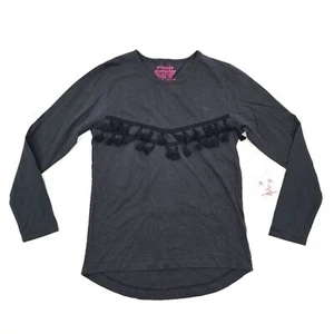 Missie Munster Black Long Sleeve Tassel Front Kids Top  Size 10 - Picture 1 of 4