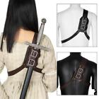 Medieval Costume PU Leather Strap Scabbard Shoulder-back Holder Sword Q6L3