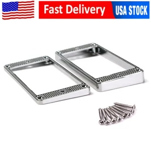 Metal Humbucker Pickup Ring Set SLANTED & Curved Bottom fit for LP Les Paul - Picture 1 of 8