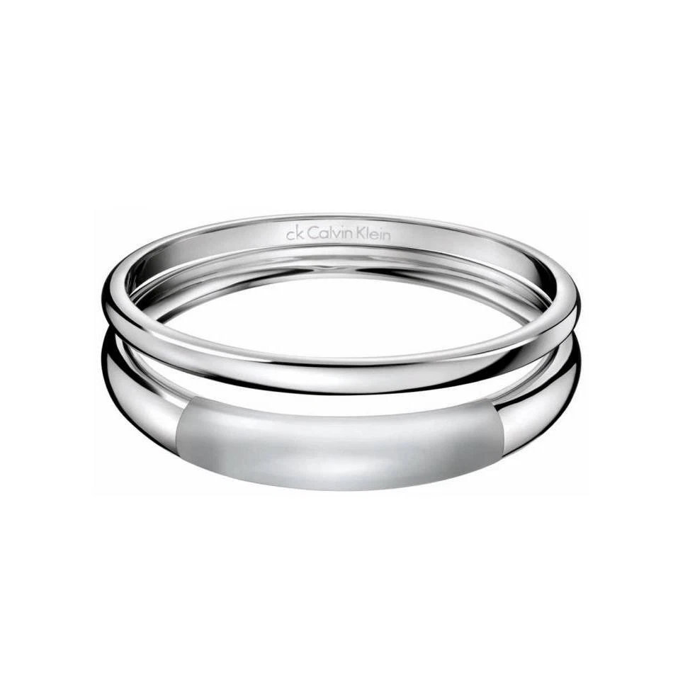 Brazalete mediano de acero inoxidable plateado elipse de Calvin Klein Jewelry para mujer Foto 1 de 1