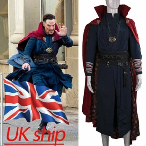 Doctor Strange Cloak Red Robe Ring Necklace Cosplay Dr Strange Full Set Costumes - Picture 1 of 12
