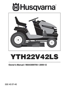 Manuale d'uso e lista ricambi motofalciatrice motore anteriore Husqvarna modello YTH22V42LS - Foto 1 di 3
