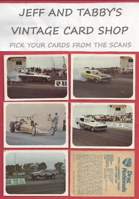 1972 Fleer  AHRA DRAG NATIONALS CANADIAN YOU PICK FROM SCANS - Image 1 of 4