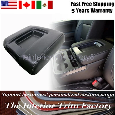 Gray Stitch Console Lid Armrest Cover For 2014-2018 GMC Sierra 1500 2500 3500HD - Imagem 1 de 4