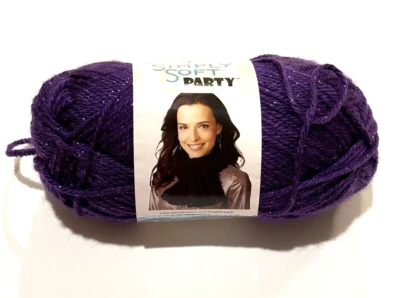 Caron Simply Soft Party Yarn 0006 Purple Sparkle Metallic DyeLot 201608K2518 NEW - Image 1 of 4