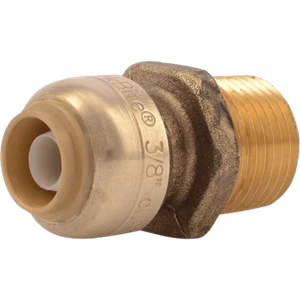 Adaptador macho de empuje de latón reductor Sharkbite U118LF 3/8"" (1/2"" OD) x 1/2"" MNPT - Imagen 1 de 1