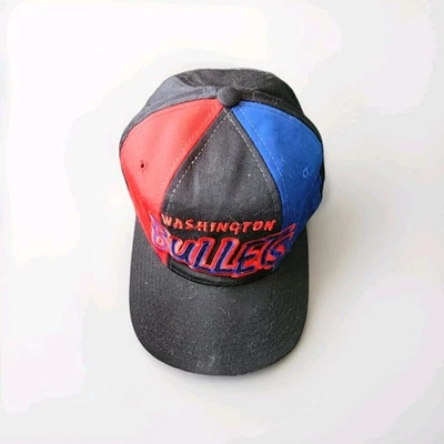 VTG 90s Washington Bullets Hat Snapback STARTER Red/blue/black NBA - Image 1 of 3