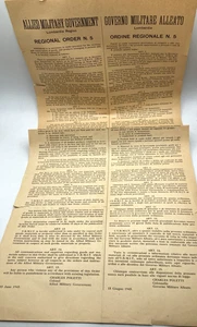 AMG 1945 GOVERNO MILITARE ALLEATO Ordine 5 Recupero materiali tedeschi Lombardia - Picture 1 of 3