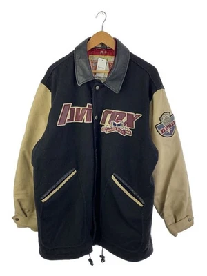 AVIREX USA-made/Leather switching/Stadium jumper/L/Wool/Black - Image 1 of 4