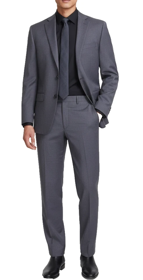 Perry Ellis Suit Men's Jacket 40S 33x30 Pants Gray Solid Modern Fit NWT - Image 1 of 4