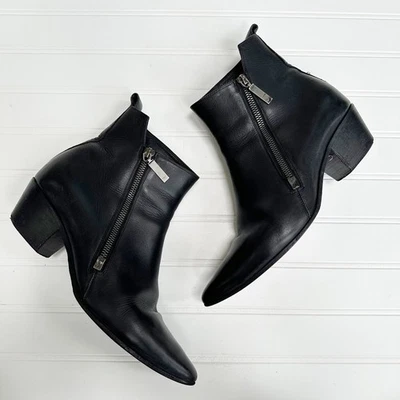 Saint Laurent Rock Chelsea Botines Cuero Negro Western Suave 39.5 Foto 1 de 4