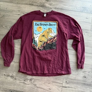 Rare Long Sleeve Zac Brown Band 2023 Maroon Tour T Shirt Mens XL Free Fast Ship! - Picture 1 of 6