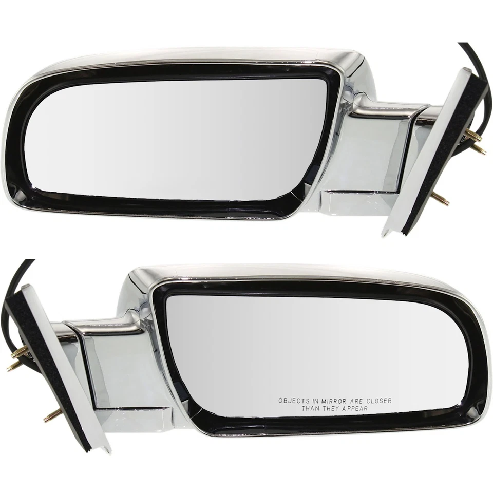 Side View Mirrors Power Folding Chrome Pair Set for Chevy GMC C/K Suburban - Image 1 of 4