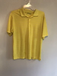 Mens Nike Golf Luxury Polo Shirt Size Xl Dri-Fit Tour Performance Yellow Stripe - Picture 1 of 6