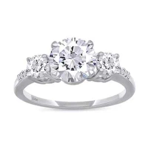 1.25 Ct Round Cut Lab Grown Diamond Engagement Wedding Ring in 14K Solid Gold - Picture 1 of 5