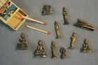 10 Mini Buddha Figuren aus Messing - Zink , Meditationsbuddha, Miniatur