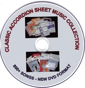 800+ HUGE VINTAGE ACCORDION SHEET MUSIC COLLECTION (CDS 1-10) on DVD Format - Picture 1 of 11