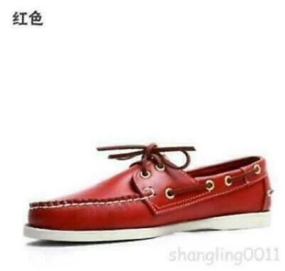 Mens Docksides deck Top-Side Lace Up Casaul Moccasin Leather Slip On Boat Shoes  - Image 1 of 4