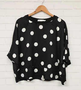 Women's White Closet black/white polka dot short sleeve top size 14 - Picture 1 of 5