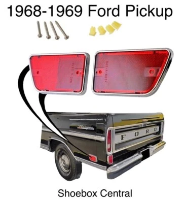 1968 - 1969 Ford Pickup Truck Bed Side Reflector Kit New PAIR - Image 1 of 2