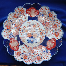 Antique hand painted Imari 30 cm Charger / Plate with scalloped edges, 30cm
