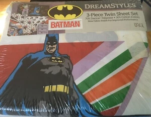 Vintage Batman 3 Piece Twin Sheet Set New In Package Made In USA - Picture 1 of 6