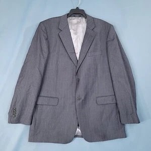 Jones New York Men's 2 Button Wool Sport Coat Lined Pinstripe Navy Blue Size 46L - Picture 1 of 13