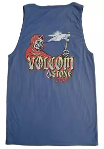 Volcom Stone Surfer Skater Logo Tank Top Navy Mens Street T-Shirt Size S - Picture 1 of 6