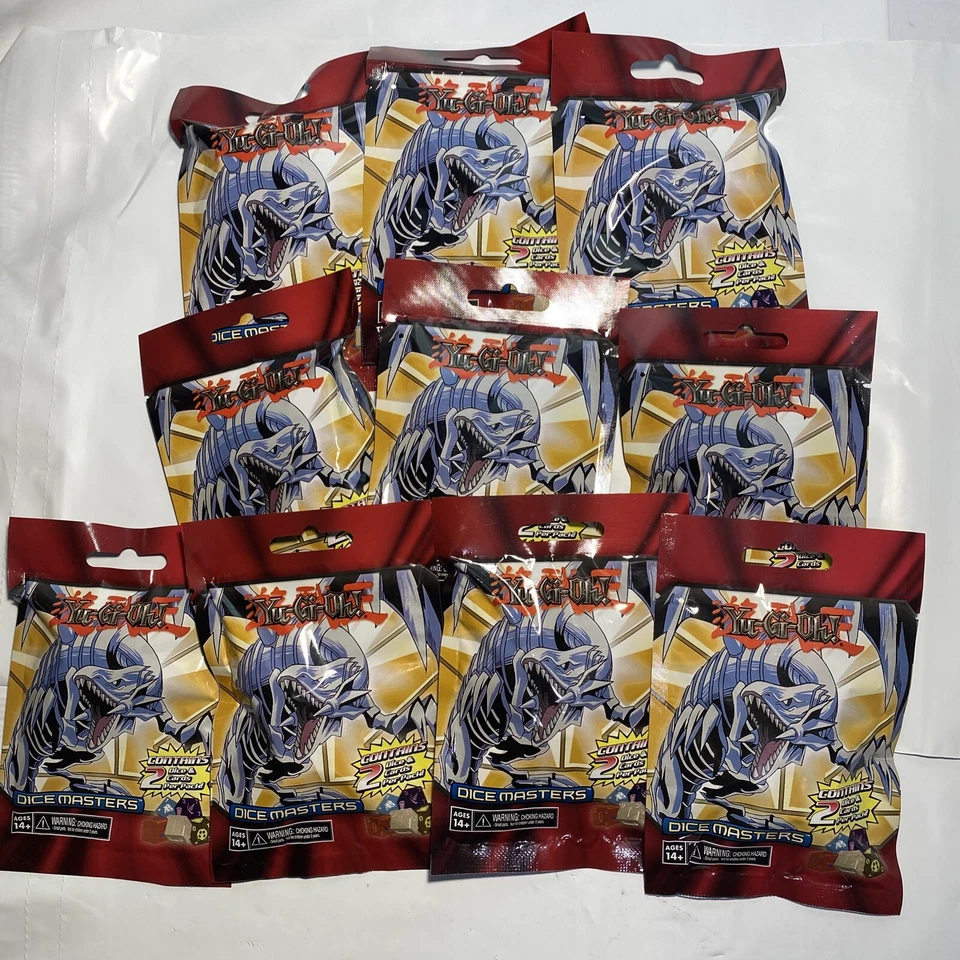 10 упаковок Yu-Gi-Oh! Dice Masters 2 кости и 2 карты в упаковке! Бесплатная доставка - Изображение 1 из 1