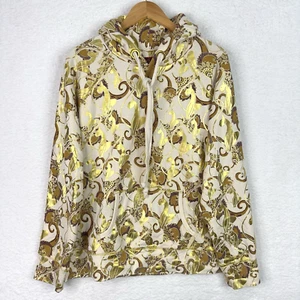 VTG Baby Phat Y2K Hoodie Jacket Womens Sz 2X Cream Gold Drawstring Glam Party - Picture 1 of 14