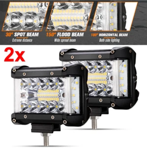 2x 90W LED Arbeitslichtleiste Spot Flood Combo Lichtleiste Offroad für Auto LKW - Bild 1 von 8