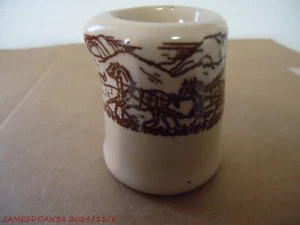 Vintage Porzellan Restaurant WARE PORZELLAN INDIVIDUELL Milchkännchen HELLBRAUN POSTKUTSCHE COWBOY - Bild 1 von 3