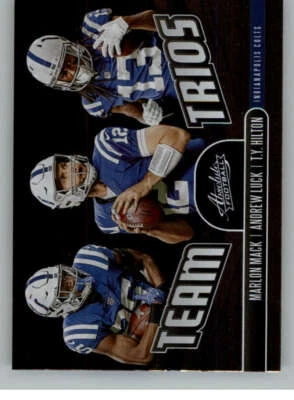 Andrew Luck / Marlon Mack / T.Y. Hilton 2019 Panini Absolute Team Trios #8 Colts - Image 1 of 2