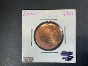 Centavo Lincoln 2001 - como nuevo error fuera del centro golpeado- - Imagen 1 de 3