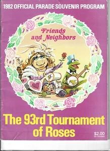 1982 Rose Parade Program 93rd Tournament of Roses Miss Piggy & Kermit Frog Cover - Imagen 1 de 5