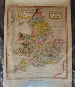 Antique Engraved x J. Wallis MAP England & Wales, Published by S.A. Oddey • 1811 - Picture 1 of 7