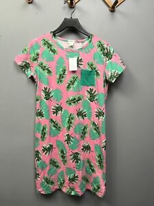 Crewcuts Girls Size 12 Pink/green tropical Shift Dress New Pocket