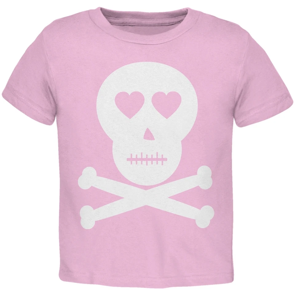 Camiseta rosa para niños pequeños Skull And Crossbones Lovers Foto 1 de 1