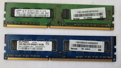 3x Lenovo 46R3323 2GB 2Rx8 PC3-8500U DDR3 Desktop Memory Modules - Image 1 of 2