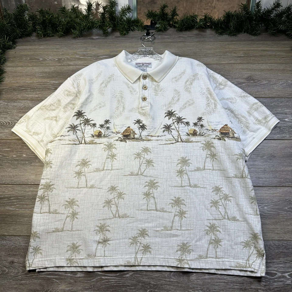 Camisa Polo Boca Classics Talla Extra Grande XL Tropical Palmeras Isla Más Gruesa Foto 1 de 4