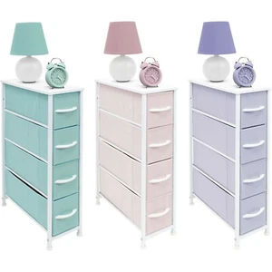 Sorbus Narrow Dresser Tower w/ 4 Fabric Bin Drawers Vertical Storage for Bedroom - Picture 1 of 22